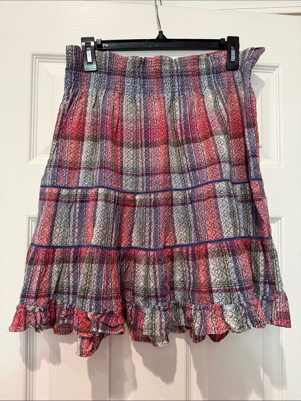 Mossimo Supply Co. Multi-Stripe Ruffle Hem Skirt in Pink, Blue, Green